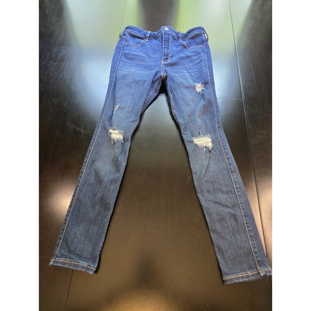 Hollister High-Rise Jean Legging 7S W28 L26 Dark Wash Distressed Adv. Stretch